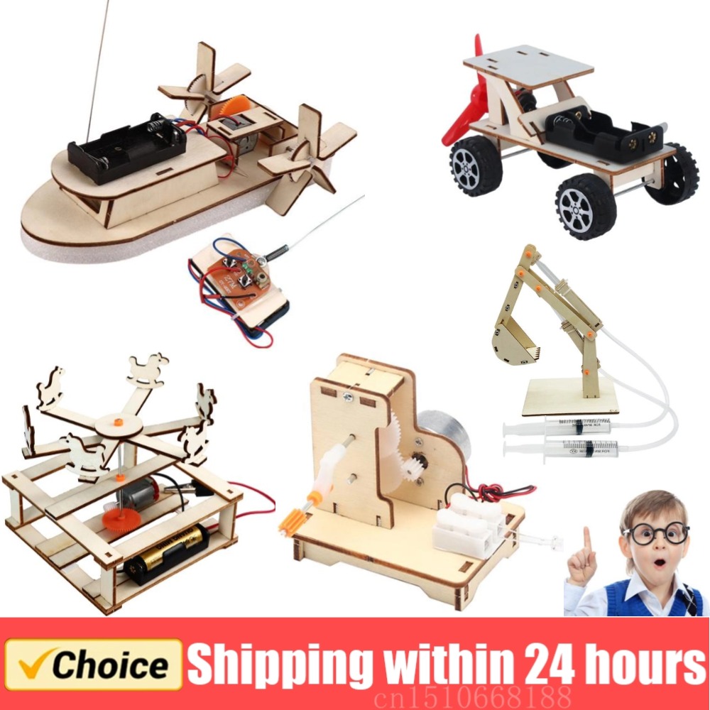Science Project Kit - نموذج قارب خشبي ديي ألعاب العلوم