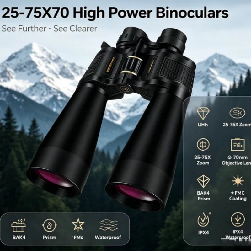National Geographic Telescope 70Mm - مناظير BORWOLF 25-75X70 بعدسة كبيرة، تلسكوب